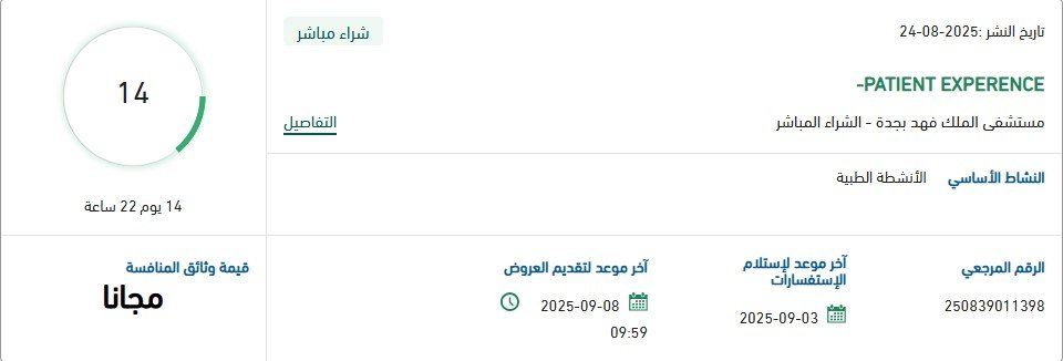 منافسة تجربة المريض PATIENT EXPERIENCE – مستشفى الملك فهد بجدة 2025