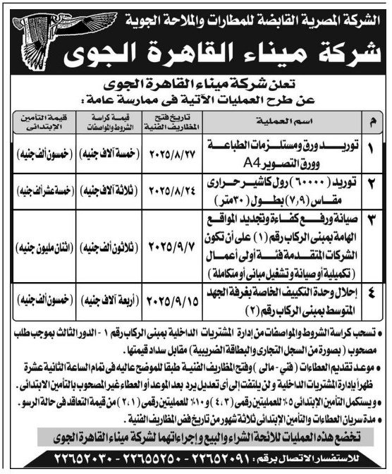 ممارسات عامة لشركة ميناء القاهرة الجوي لتوريدات وصيانة 2025