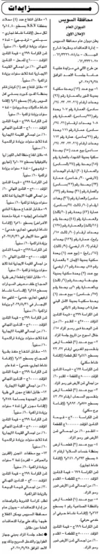 مزايدات علنية بمحافظة السويس لبيع محلات وأراضٍ متنوعة 2025