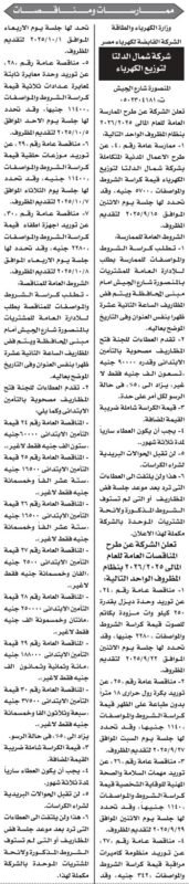 مناقصات وممارسات وزارة الكهرباء والطاقة وشركة شمال الدلتا لتوزيع الكهرباء 2025