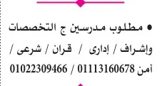 وظائف خالية في مدارس وشركات كبرى – مهندسين، سائقين، خريجين، خدمه عملاء والمزيد