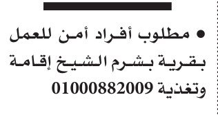 وظائف خالية بمدرسة بمدينة نصر وفرص عمل أفراد أمن بشرم الشيخ – الأهرام 5 سبتمبر 2025