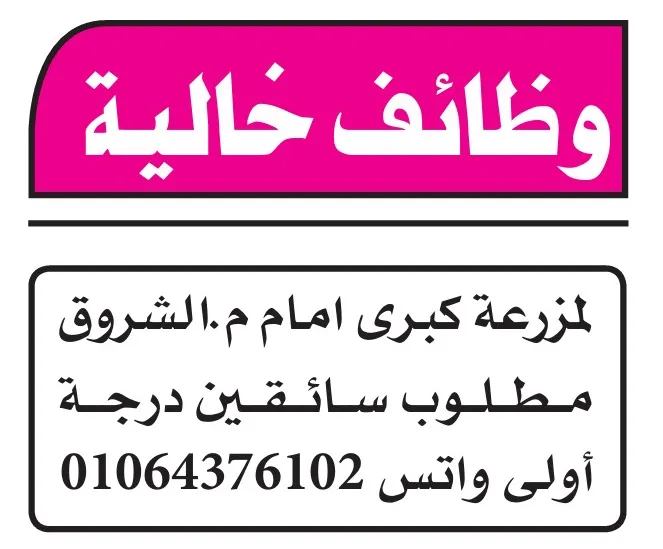 وظائف خالية متنوعة في مزارع وشركات ومدارس خاصة – جريدة الأهرام 3-10-2025