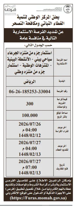أكثر من 20 فرصة استثمارية جديدة تطرحها الجهات البلدية في السعودية - مشاريع متنوعة في الرياض وعسير والقصيم والحدود الشمالية