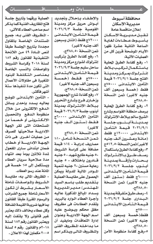 رفع كفاءة الطرق بمحافظة أسيوط
