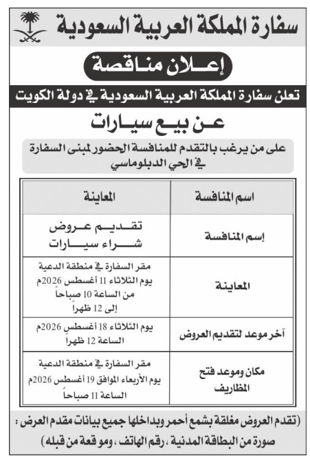 الفرص الاستثمارية في الكويت 2026 .. السفارة السعودية والجمعيات التعاونية وبلدية الكويت تطرح مزايدات وأنشطة استثمارية جديدة