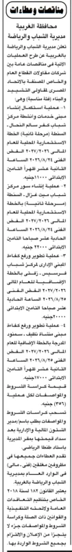 مديرية الشباب والرياضة بالغربية تطرح 4 مناقصات لتطوير مراكز الشباب
