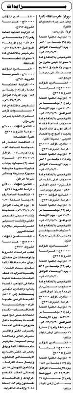 مزايدات ومناقصات ديوان عام محافظة المنيا.. تفاصيل الطرح ومواعيد الجلسات
